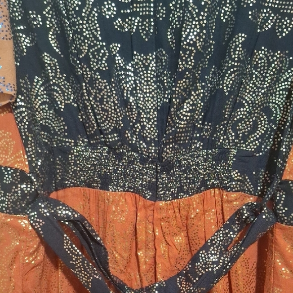 Anthropologie Navy and Gold Embroidered Jacket Size 4 - Picture 10 of 16